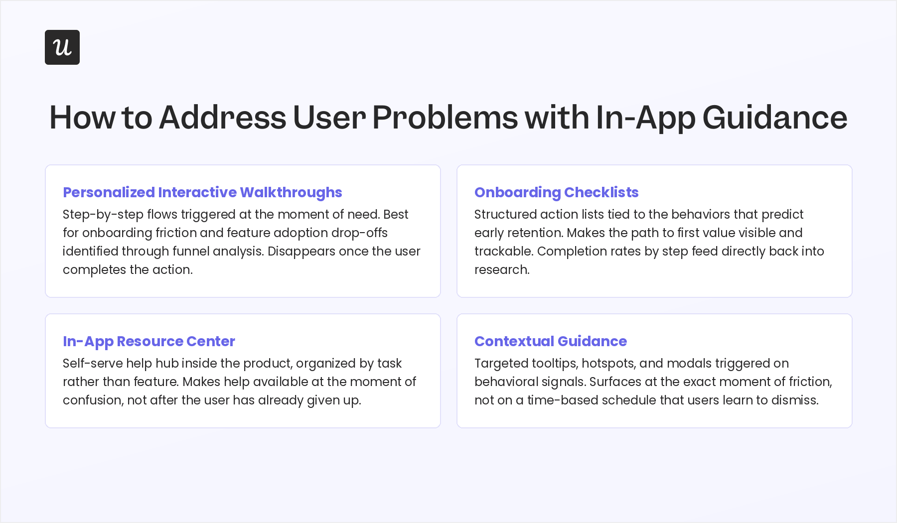 User problems with in-app guidance. How to solve user problems with in-app guidance.