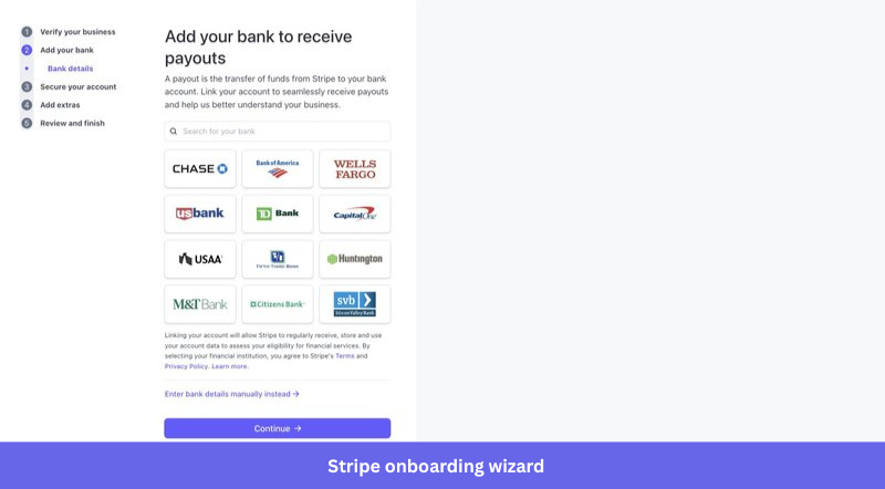 stripe onboarding wizard