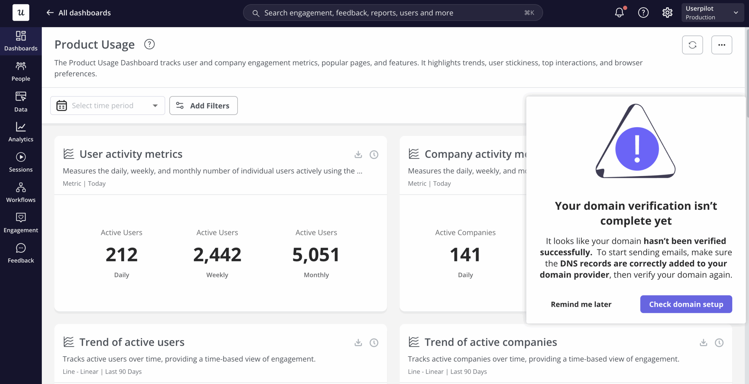 targeting modal created in Userpilot