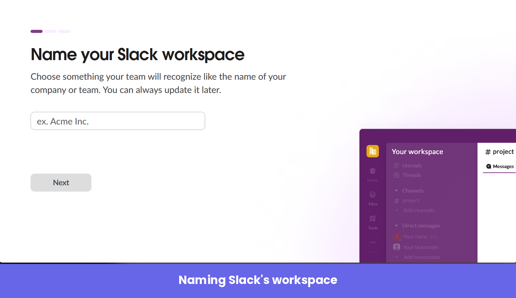 Naming your Slack worskpace