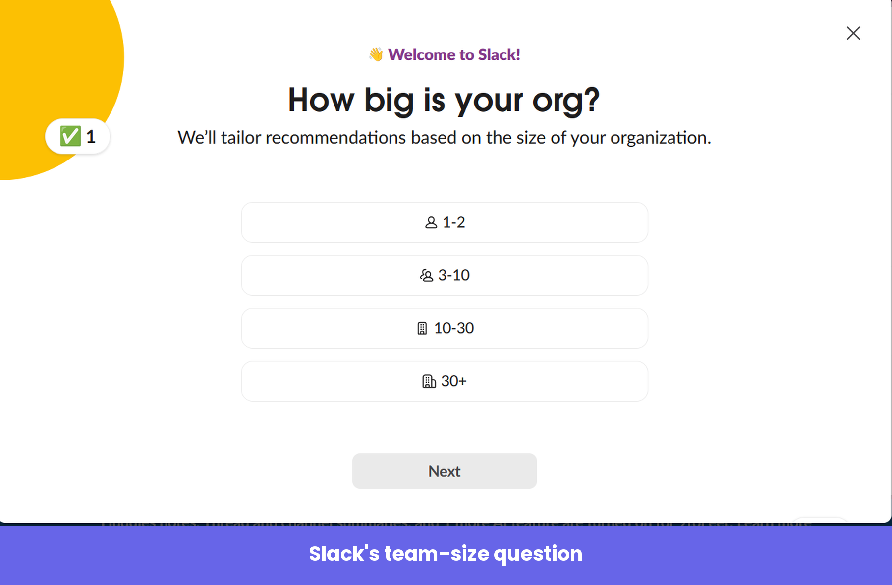 Slack's team size question