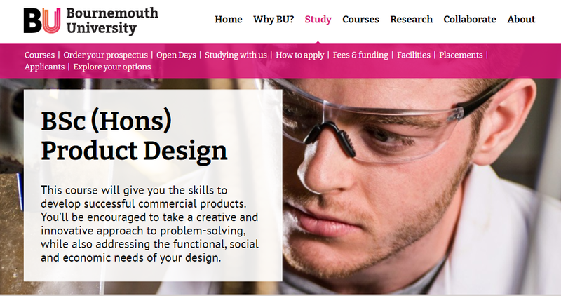 Bournemouth university BSc product design course