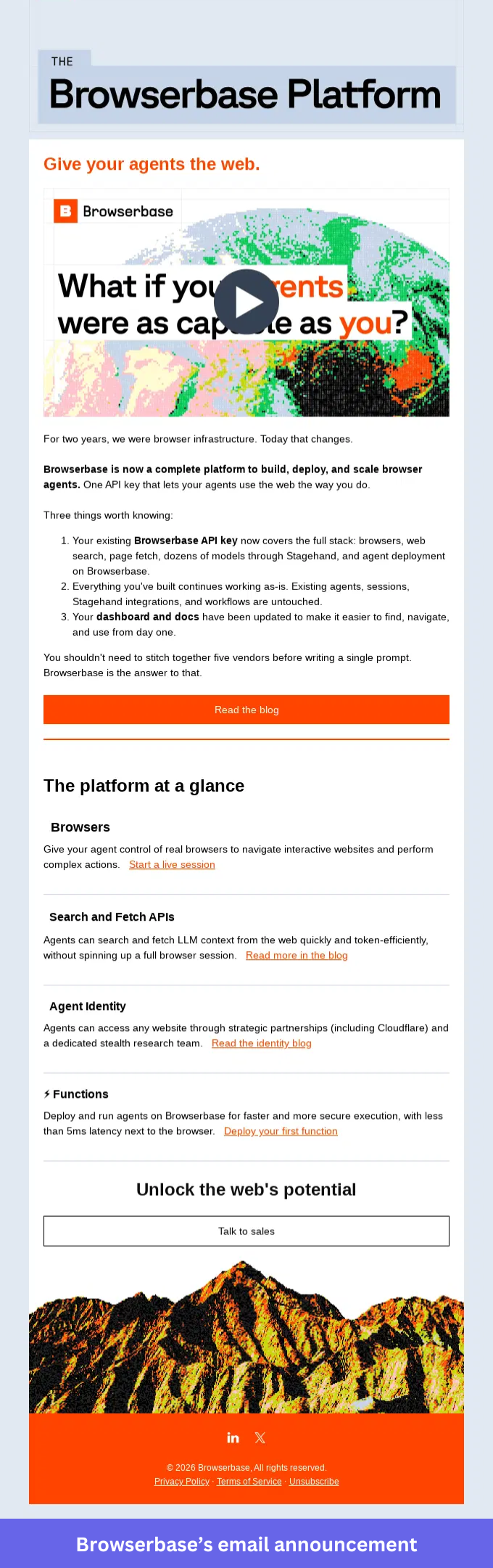 Browserbase email announcement