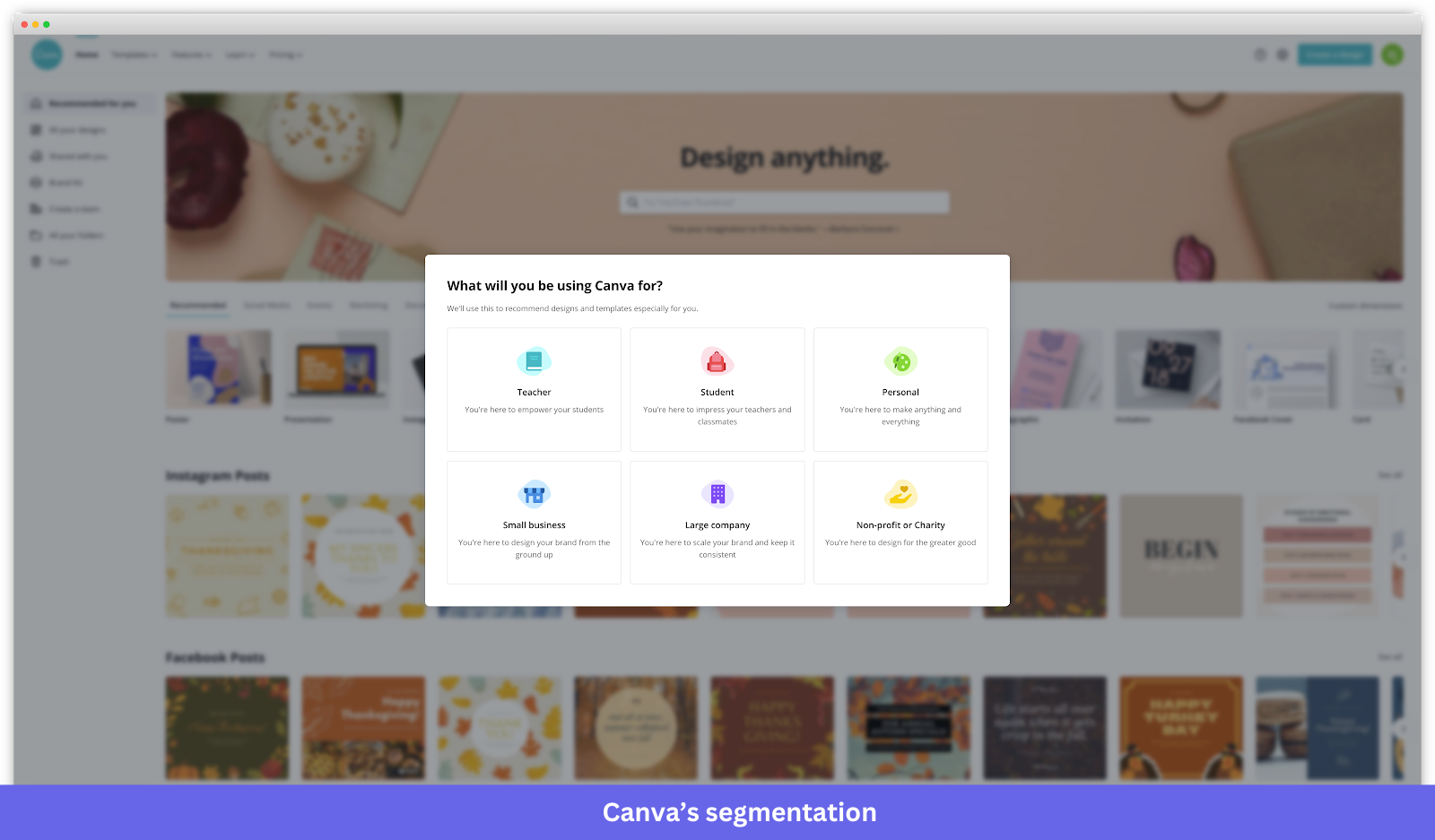 Canva segmentation
