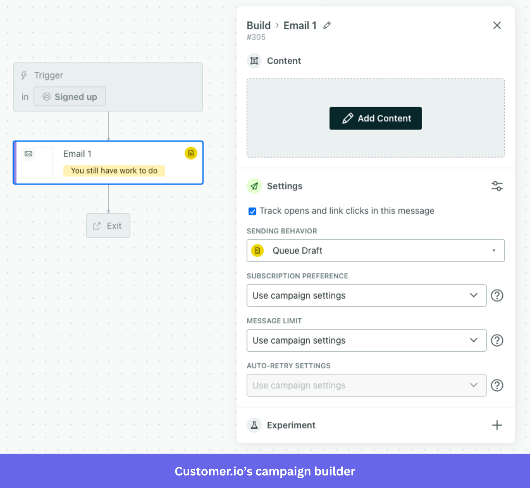 Customer.io campaign builder example