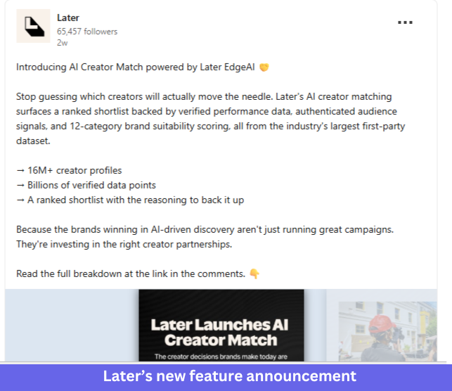 Later’s new feature announcement