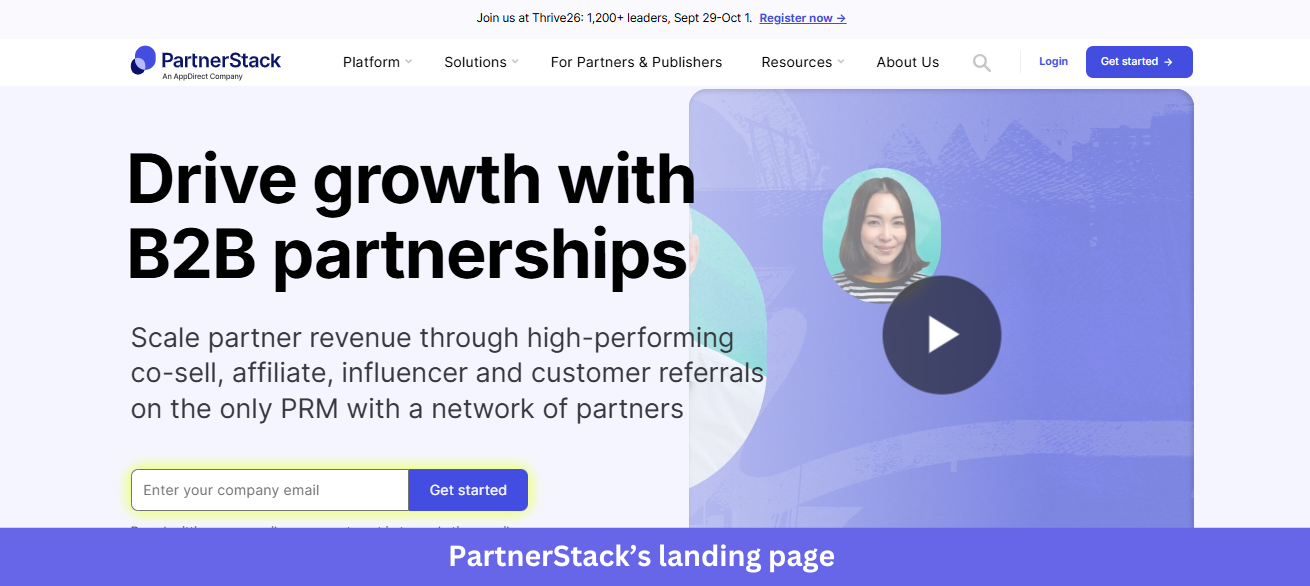 PartnerStack landing page