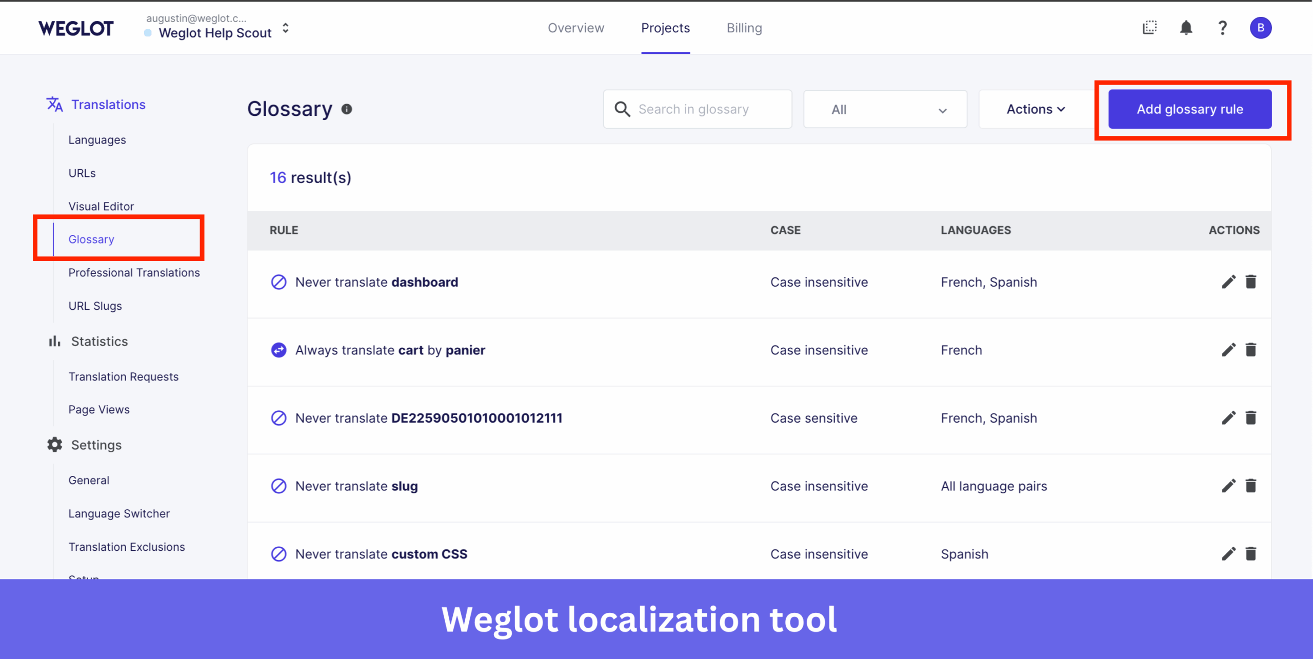 Weglot localization tool