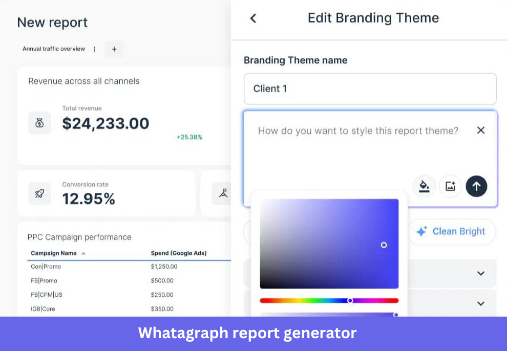 Style reports via Whatagraph IQ.