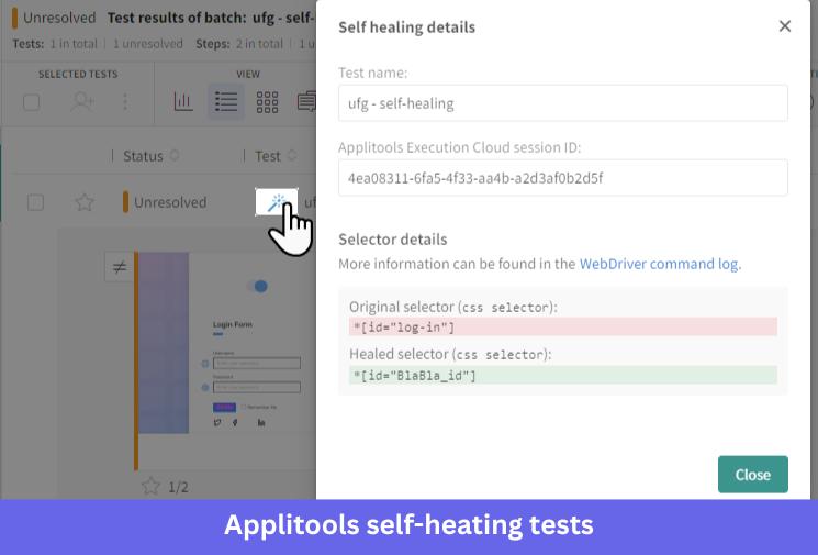 Applitools self-heating tests.