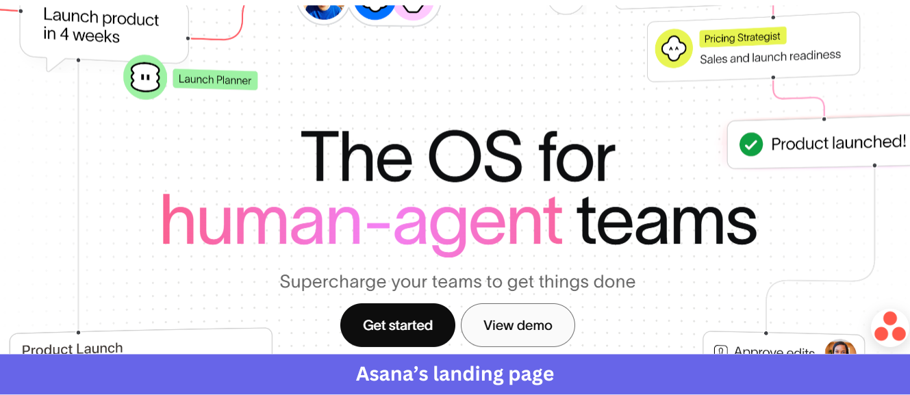 Asana landing page