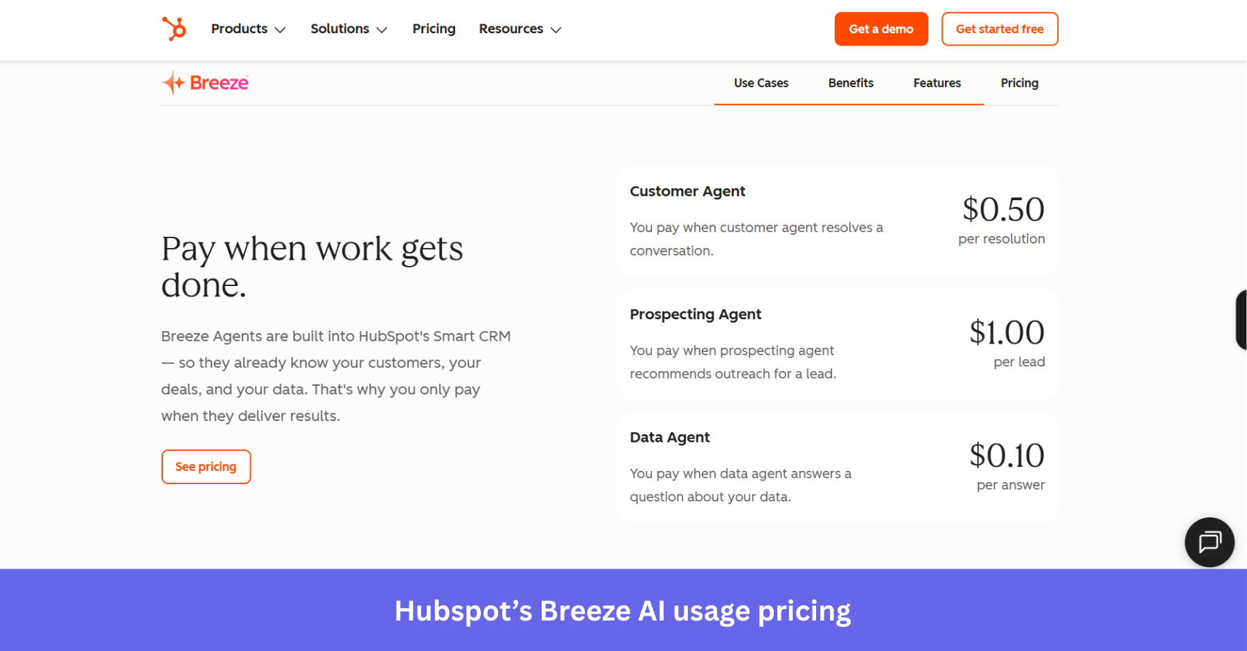 Hubspot breeze AI upselling pricing. Hubspot's outcome-based model provides an expansion opportunity without prompting upsells.
