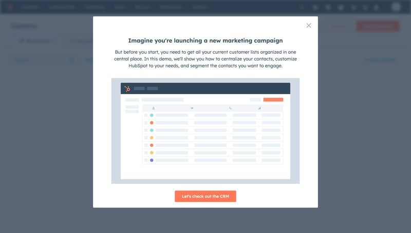 hubspot demo account setup invite