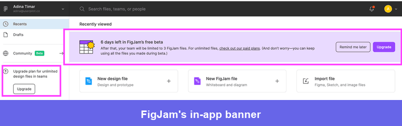 FigJam upsell banner