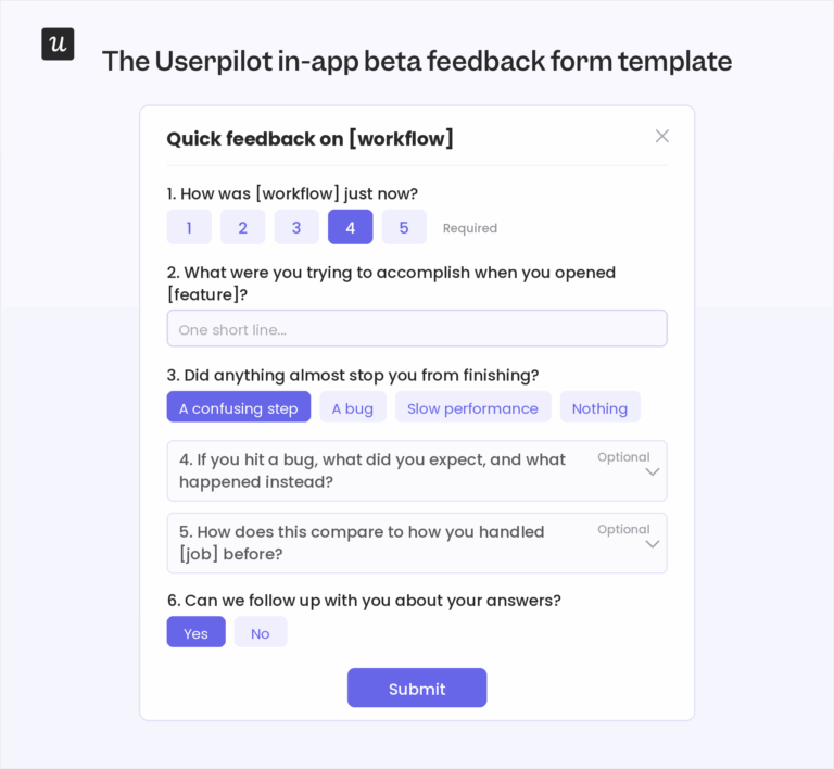 Beta Testing Feedback Form Templates Higher-Quality Insights