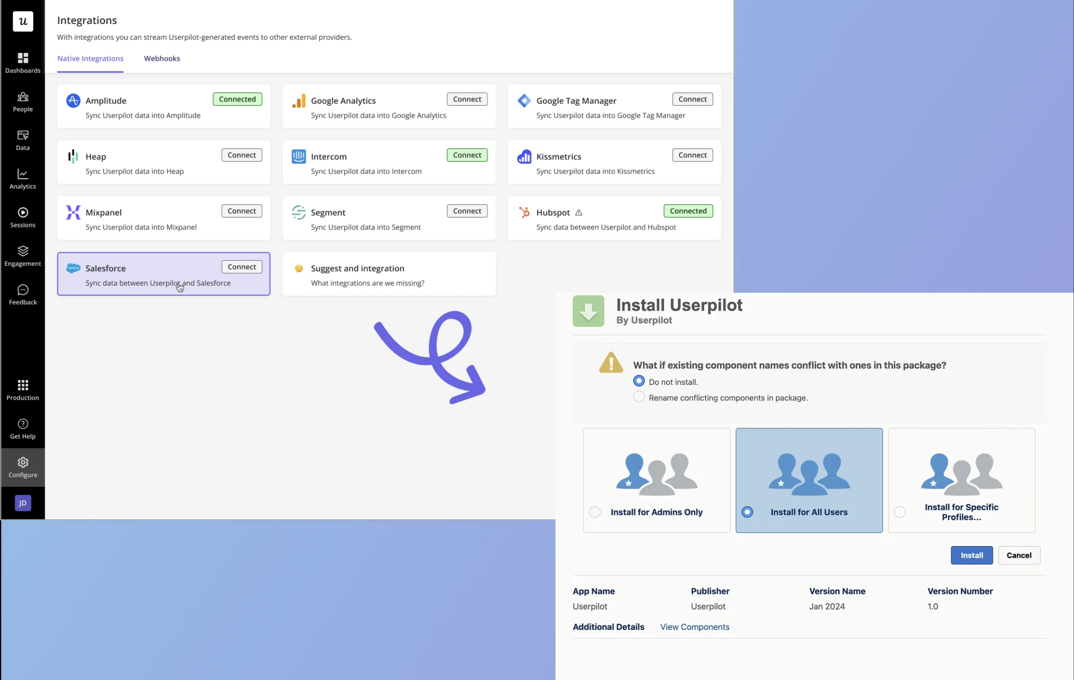 authenticate with the Salesforce account