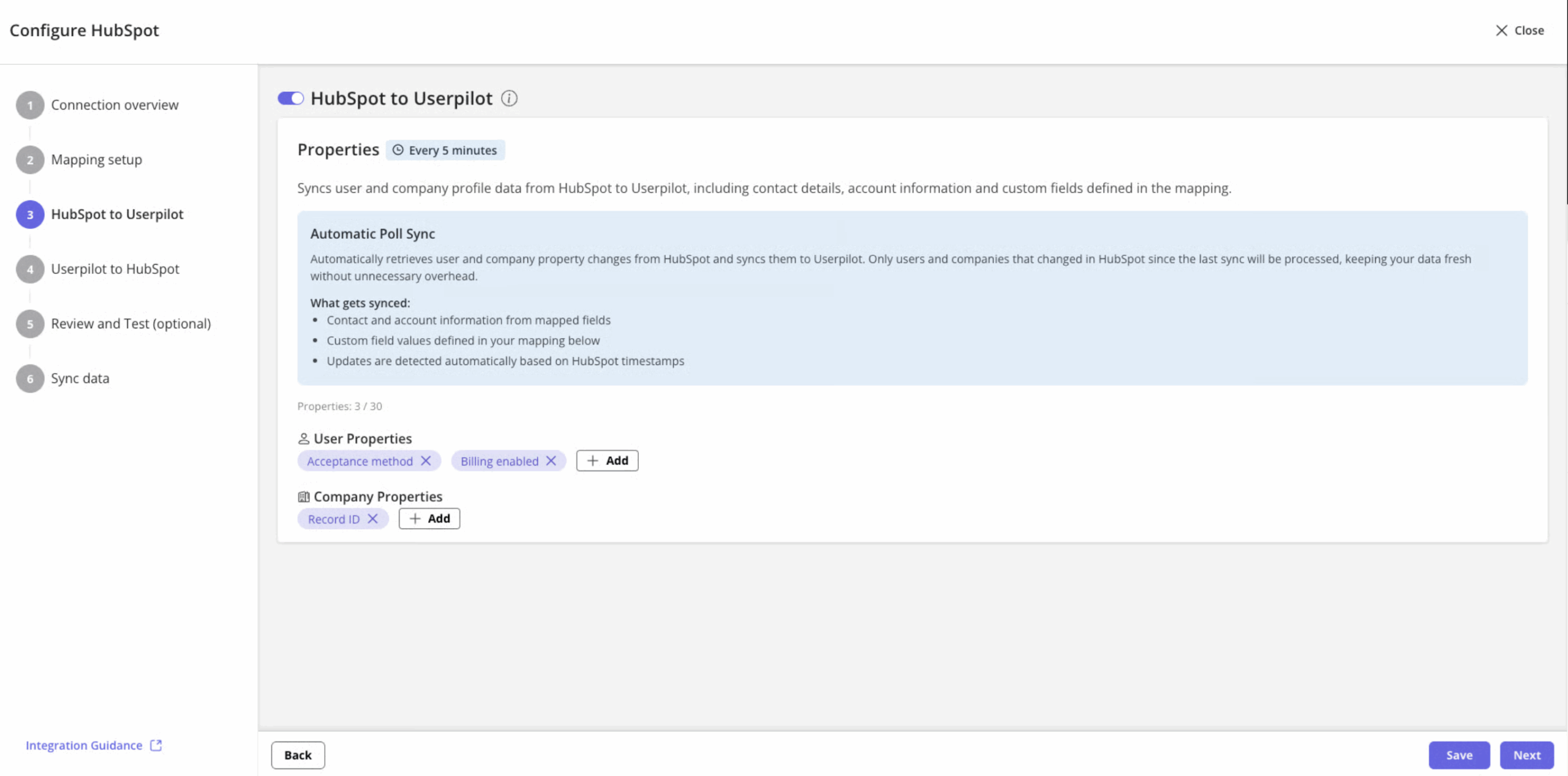 Sync HubSpot to Userpilot