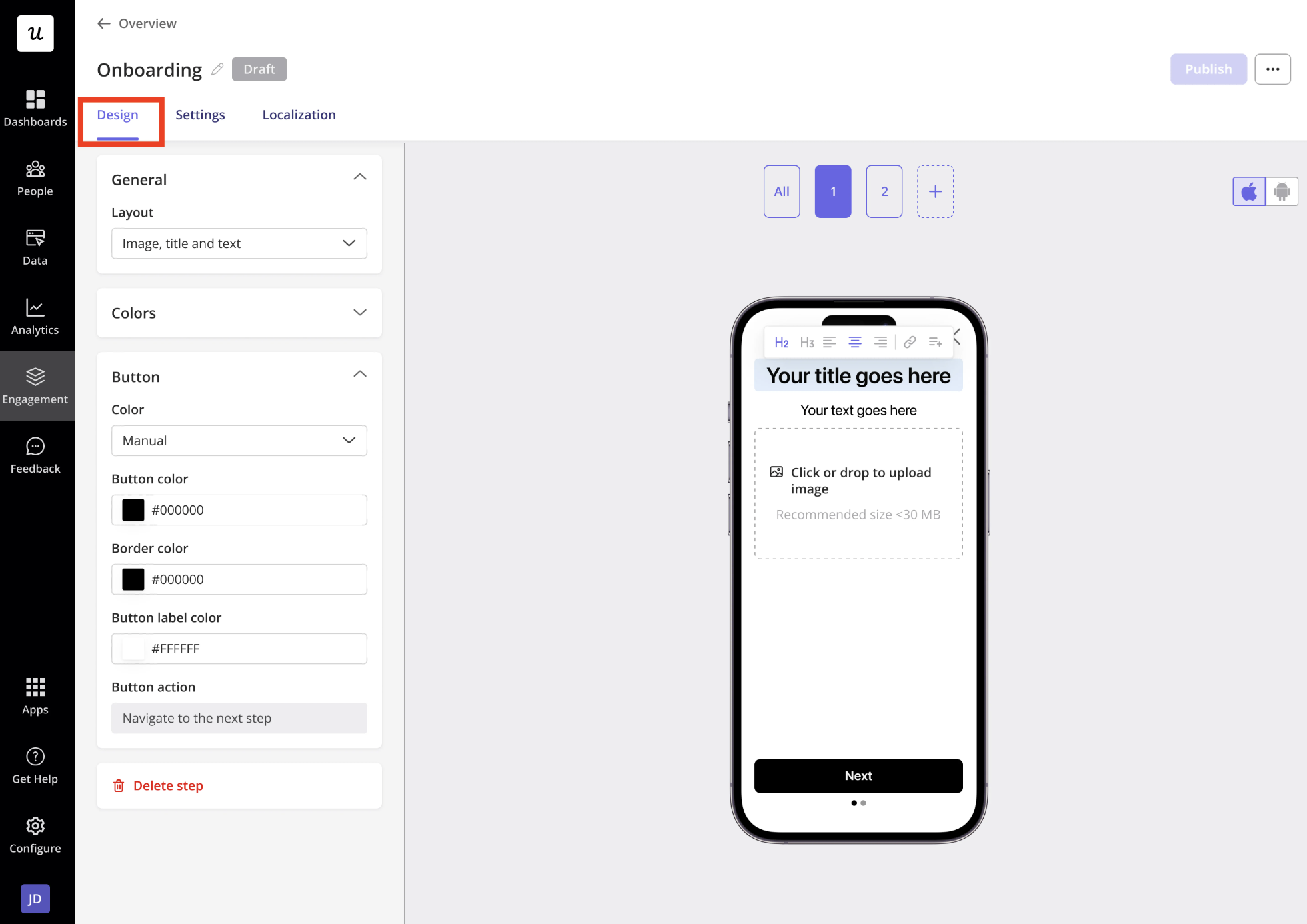 Build and customize your mobile content.