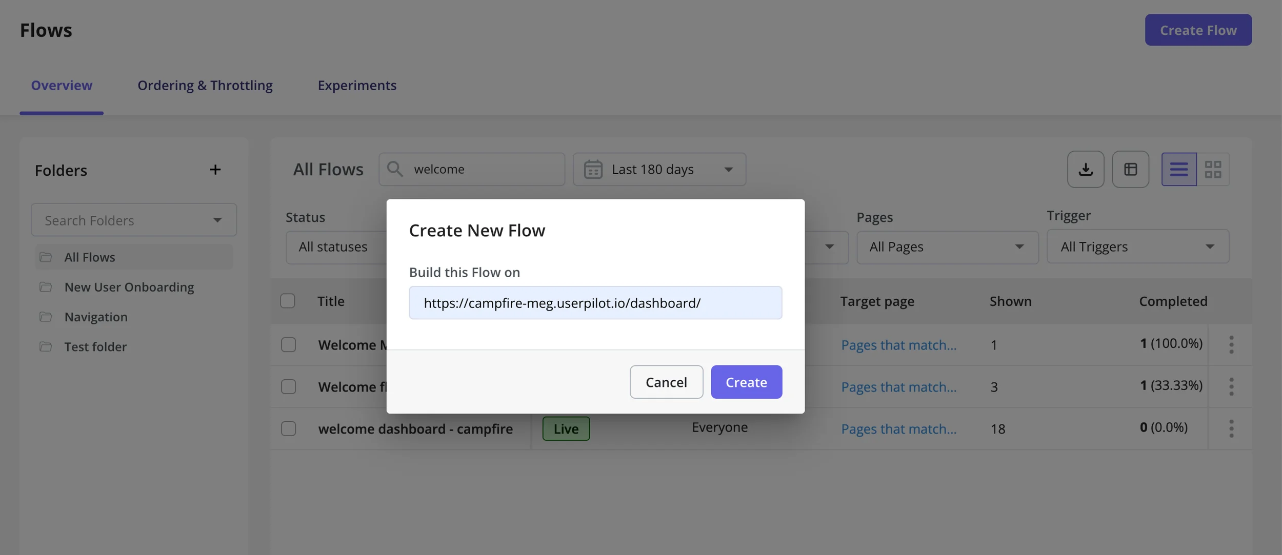 create a flow userpilot