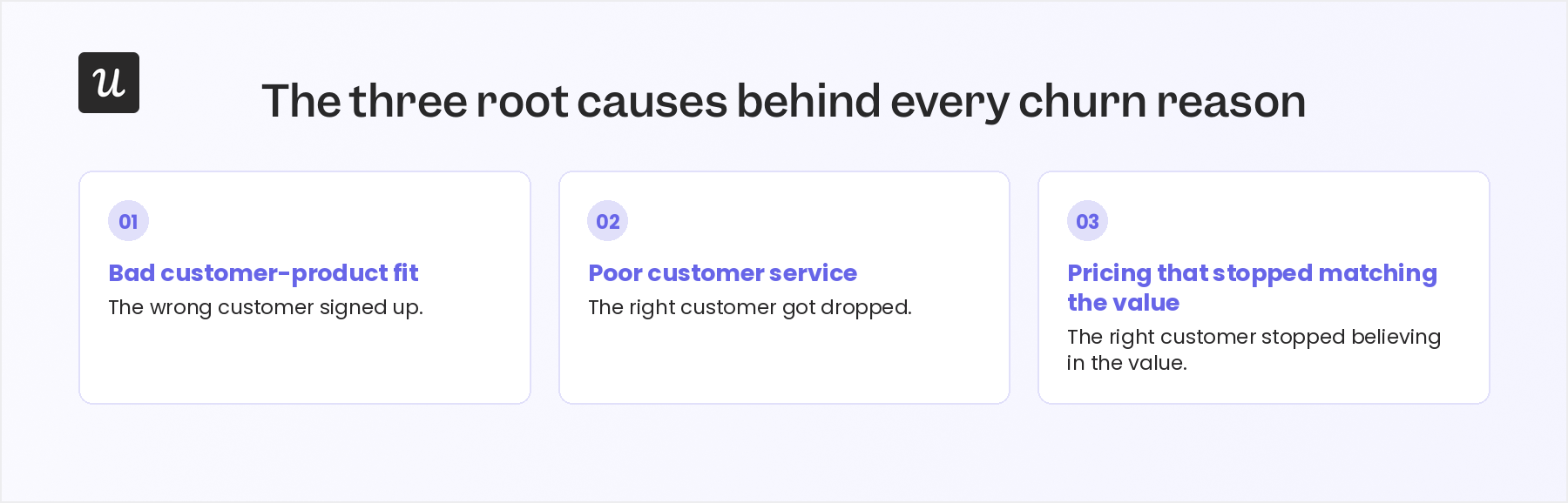 The three root causes behind every churn reason.