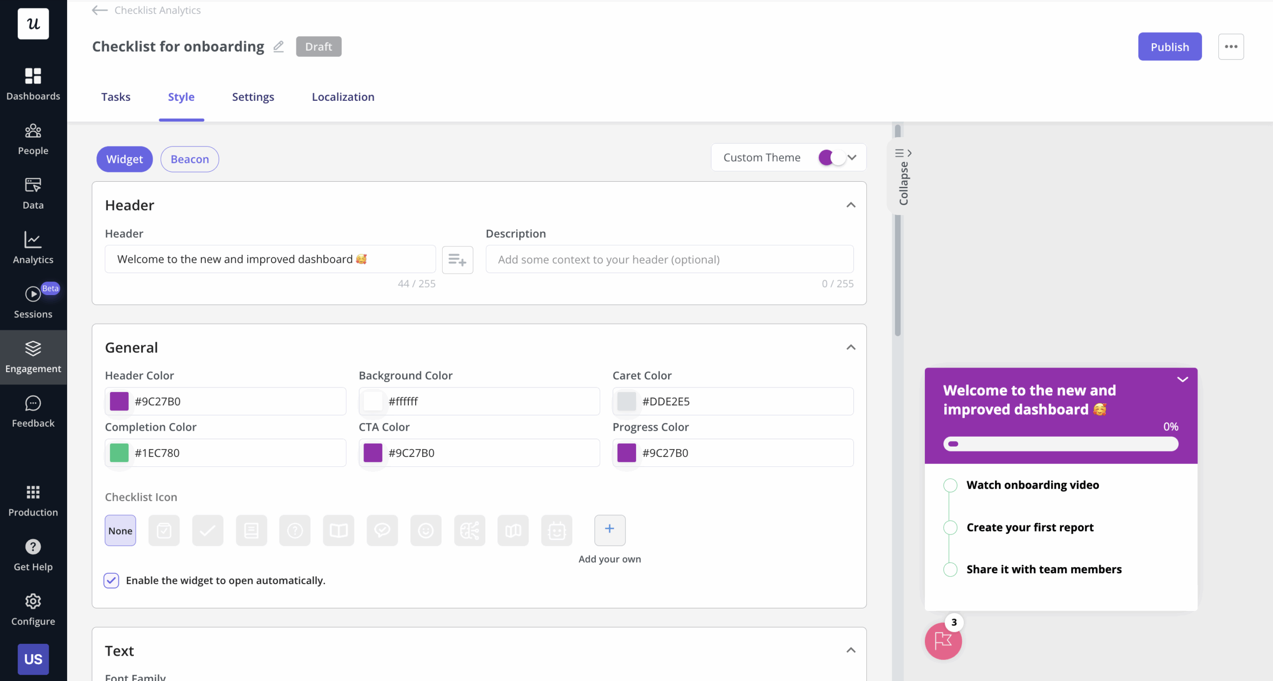 Userpilot checklist builder