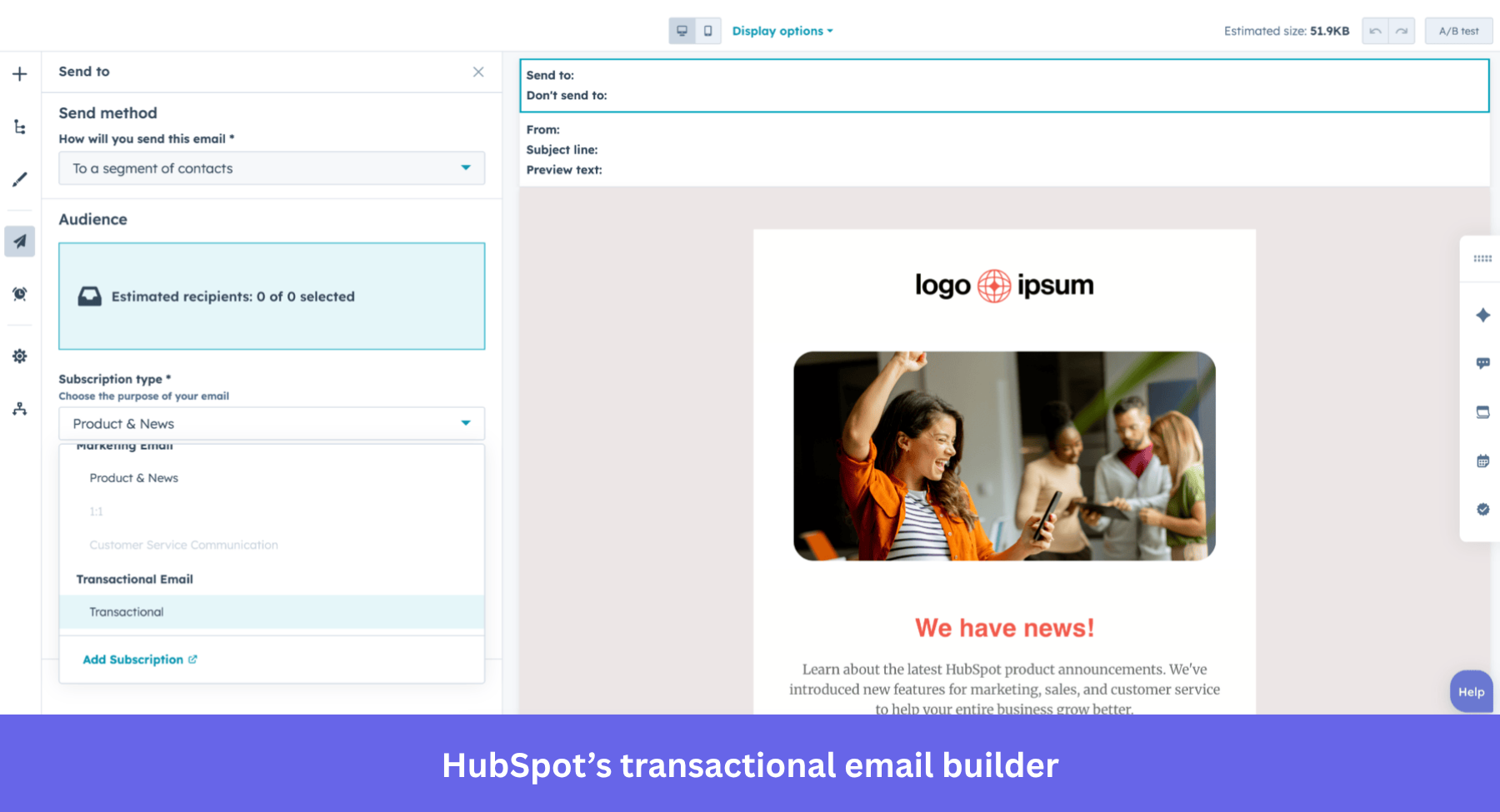 HubSpot’s transactional email add-on