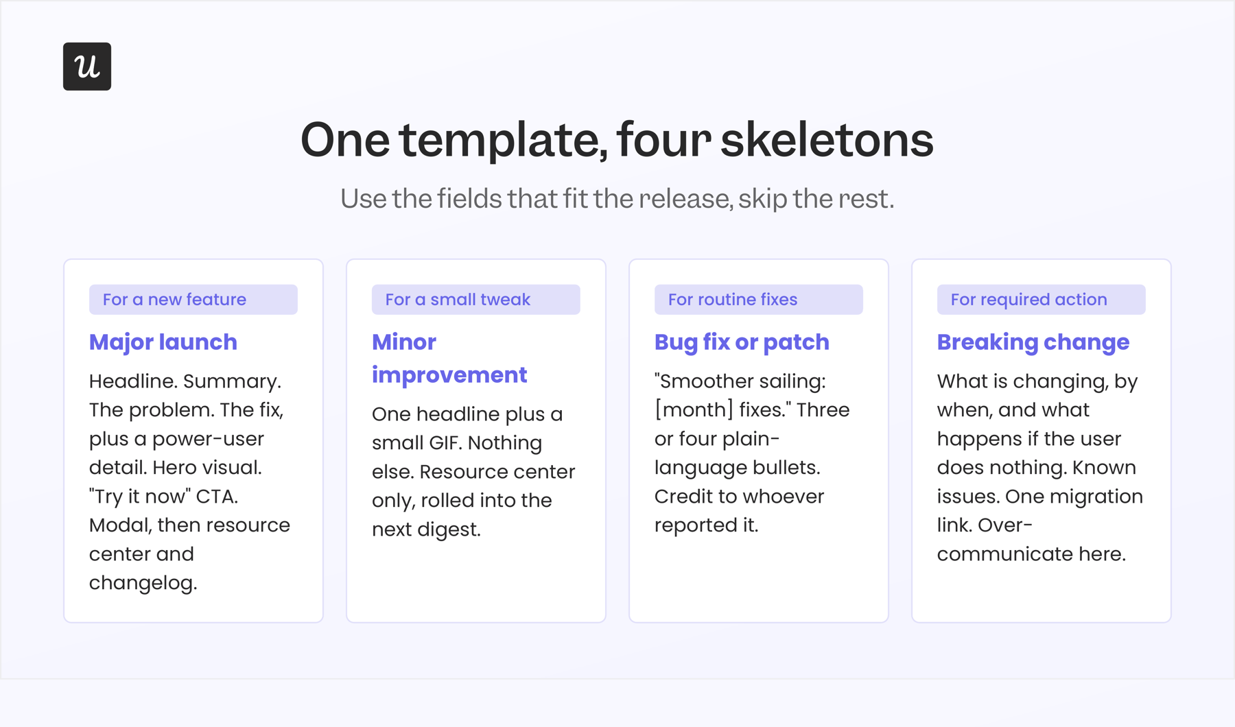 Basic elements of a release note