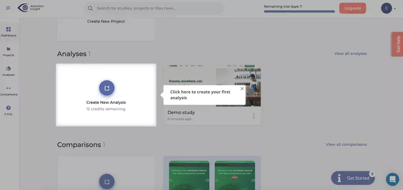 Attention Insight onboarding walkthrough