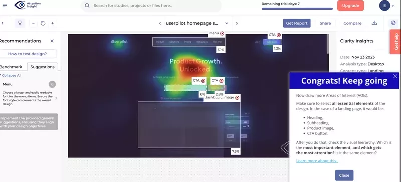 Attention Insight onboarding modal