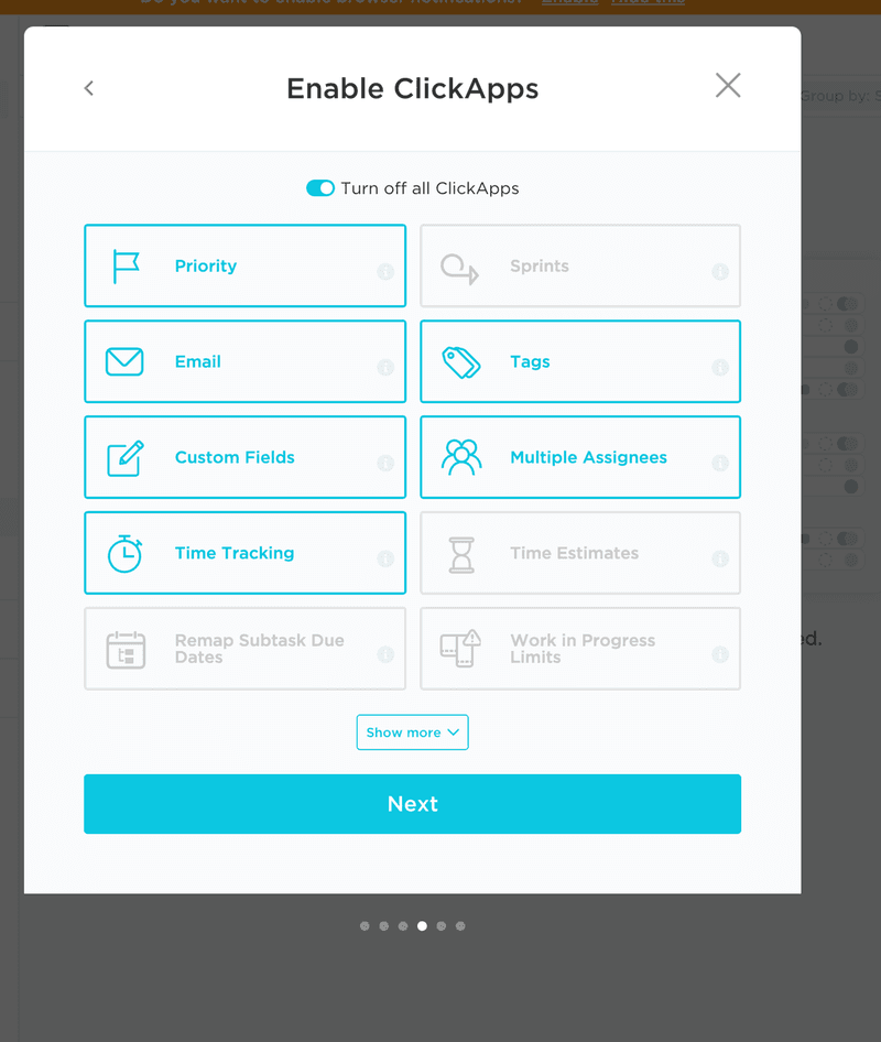 Visual of personalized dashboard