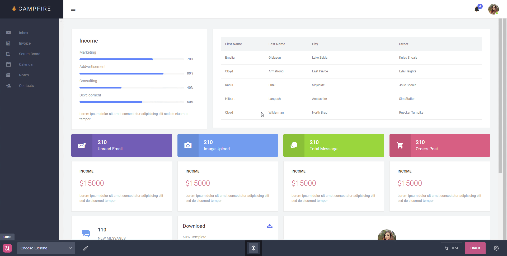 Animation of Userpilot interface