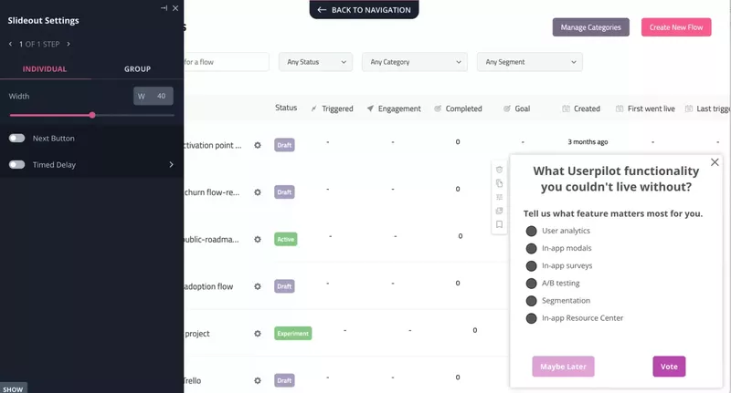 Screenshot of Userpilot survey
