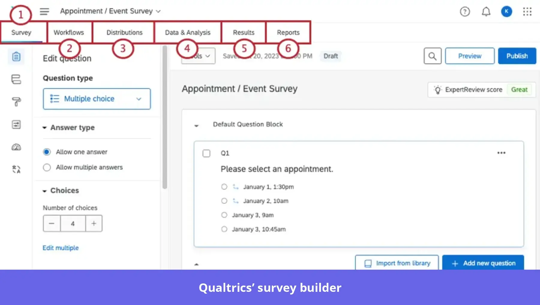 Qualitrics' survey builder