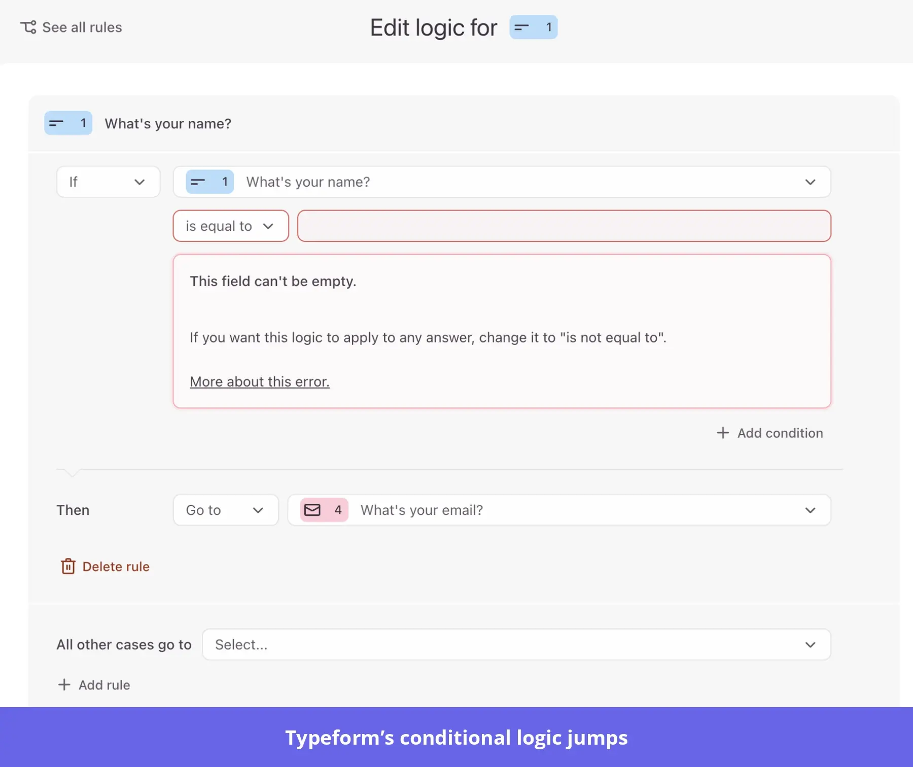 Typeform's conditional logic jumps