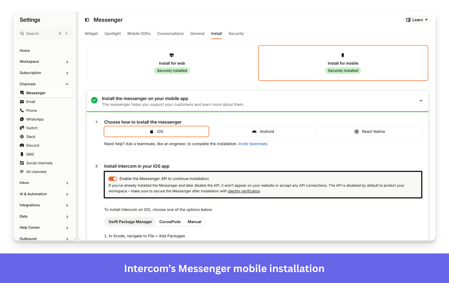 Intercom Messenger.