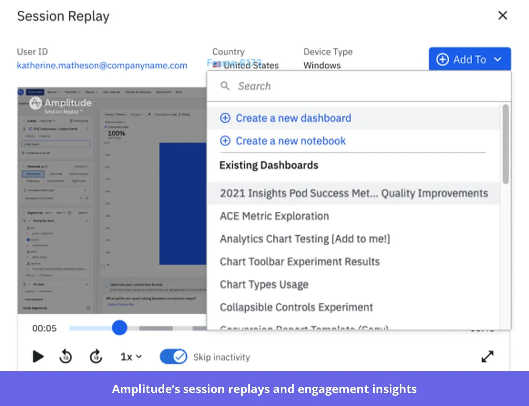Amplitude's session replays and engagement insights