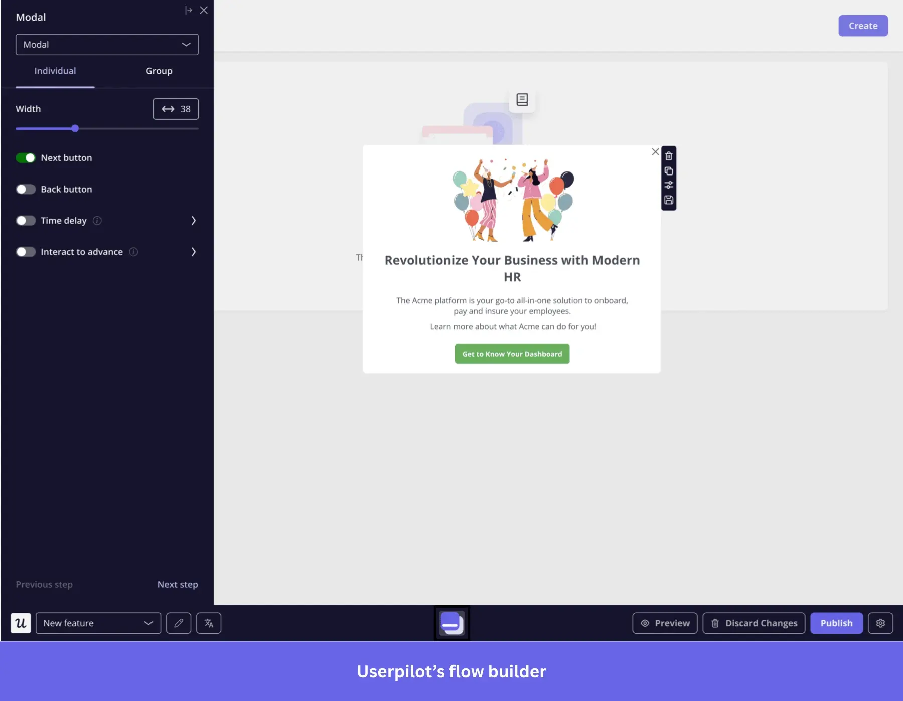 Userpilot's flow builder.