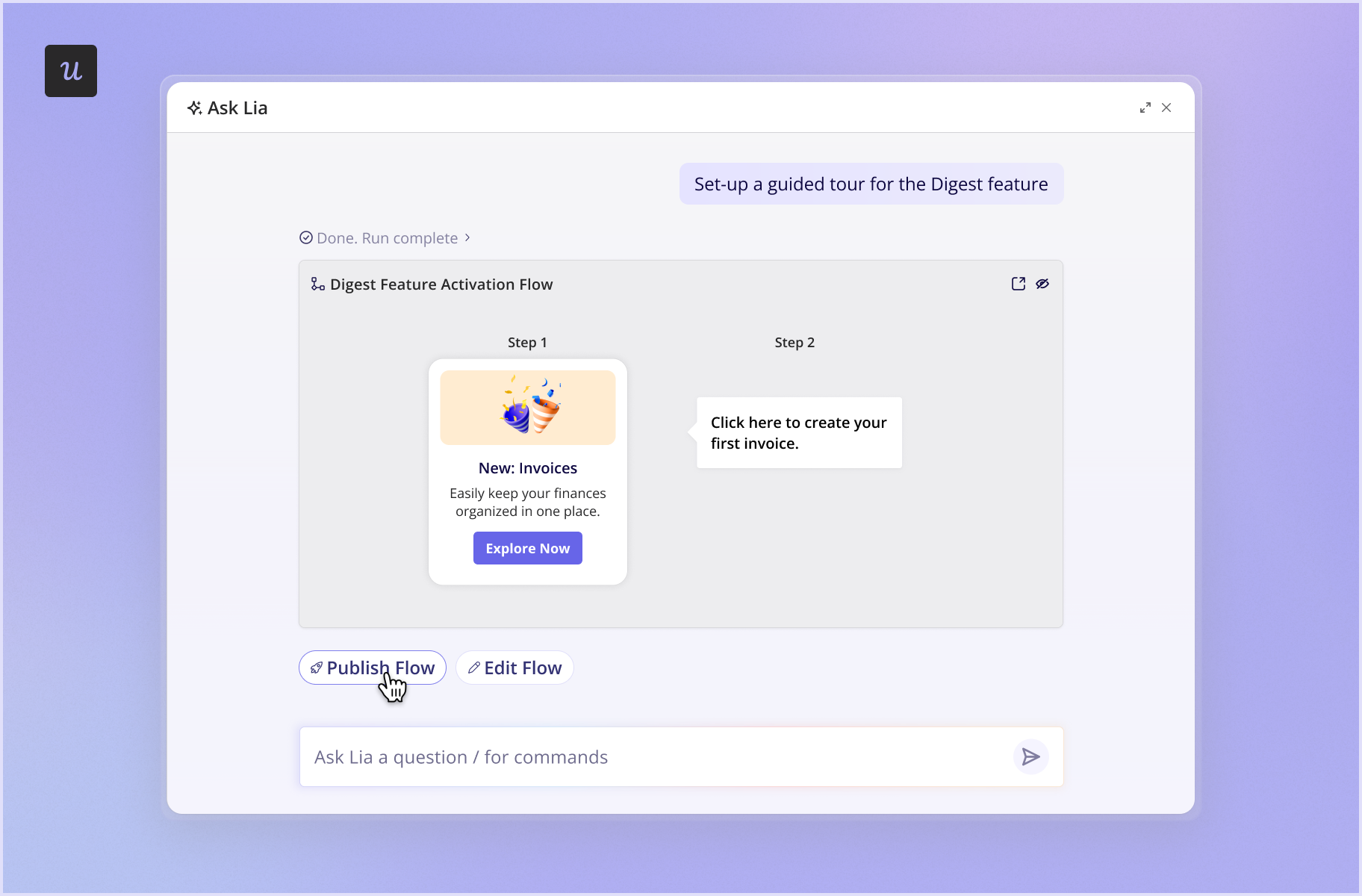 Building in-app experiences with Lia.