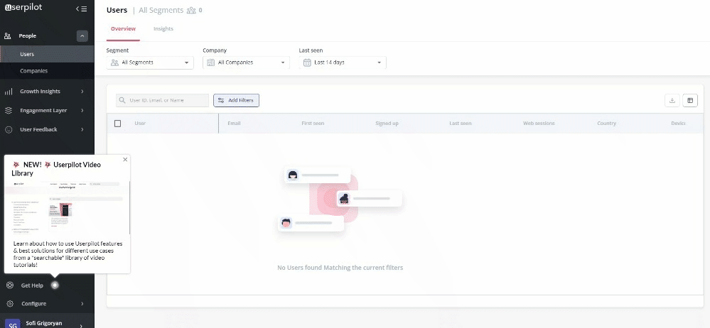 Creare tooltip con Userpilot